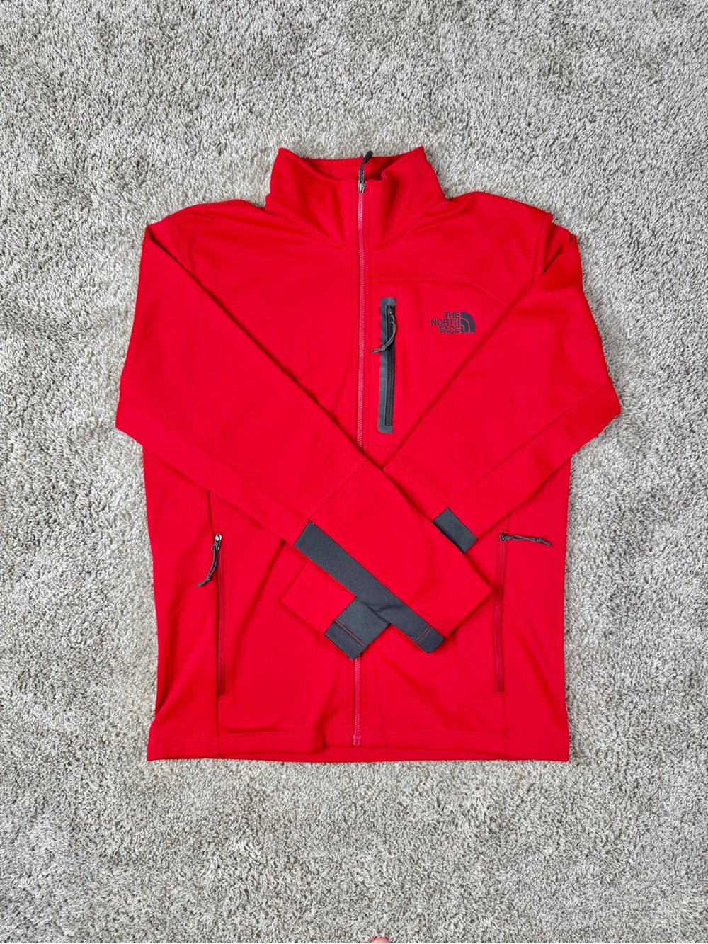 The North Face Men's Apex Pneumatic Softshell Jacket - Red/Charcoal Grey